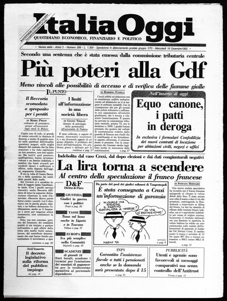 Italia oggi : quotidiano di economia finanza e politica